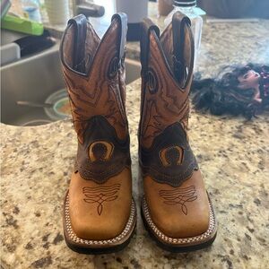 Brown and Black Western Cowboy Boots
